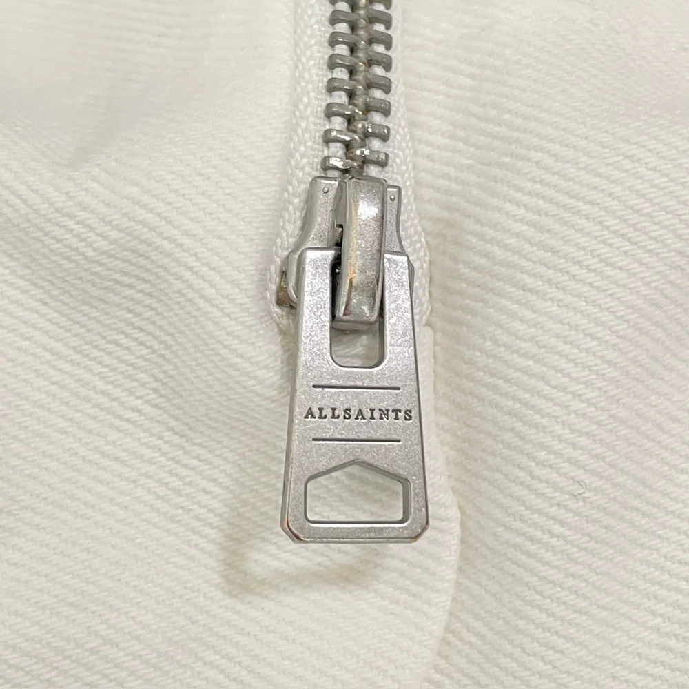 AllSaints Florence Cargo Jogger Pants Organic Twill Cotton Chalk White 8
